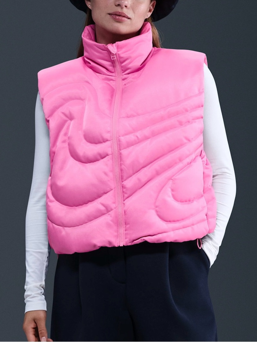 NWT $225 Nike Sportswear Swoosh Series Women Oversized Down Gilet Medium Pink